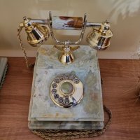 Старинен ретро домашен телефон POST DFeAp 320 от бронз и мрамор, снимка 7 - Други ценни предмети - 43021180