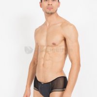 мъжки прашки, еротични боксерки марка Lookme, черни с фина мрежа и непрозрачно парче отпред и отзад, снимка 1 - Бельо - 26478402