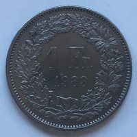 1 франк 1983 Швейцария, снимка 1 - Нумизматика и бонистика - 32244006