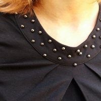Черна блузка със 7/8 дължина на ръкава и панделка на гърба, снимка 4 - Блузи с дълъг ръкав и пуловери - 28101465