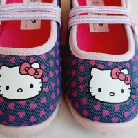 №31, Гуменки за момиче HELLO KITTY тъмно сини с розови сърчица, снимка 3 - Детски гуменки - 32738399