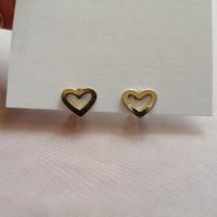 Дамски обеци сърца в златист цвят, снимка 2 - Обеци - 43839471