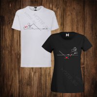 Тениски с щампа за Свети Валентин - мъжка тениска + дамска тениска, снимка 1 - Тениски - 27767682
