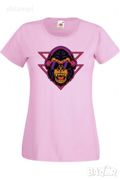 Дамска Тениска monkey with headphones Изненада,Повод,Подарък,Празник, снимка 1