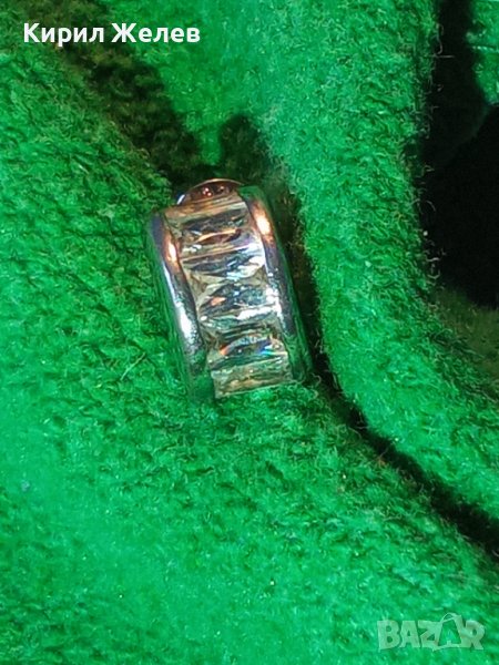 СРЕБЪРНА КРИСТАЛНА АРТ ОБЕЦА СРЕБРО 925 с ЮВЕЛИРНО ФАСЕТИРАНИ ПЛАНИНСКИ КРИСТАЛИ 27178, снимка 1