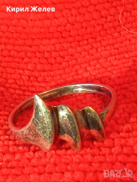 СТАР АРТ ДЕКО СРЕБЪРЕН ПРЪСТЕН АНГЛИЯ ВИСОКА ПРОБА ОКСИДИРАНО СРЕБРО РЪЧНА ЮВЕЛИРНА ИЗРАБОТКА 25831, снимка 1