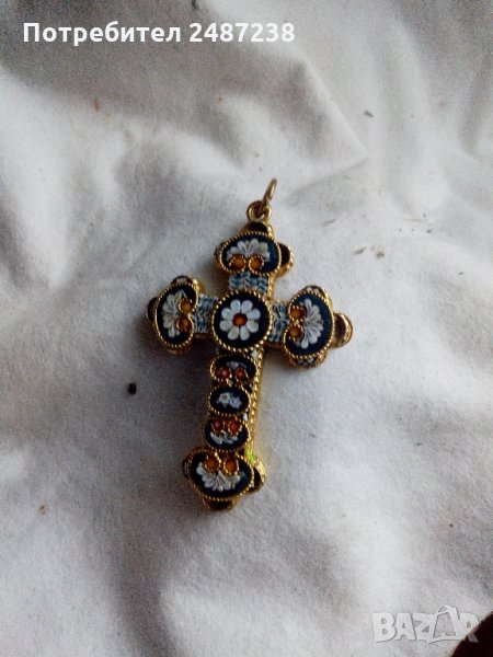 кръст с позлата,,Мурано, снимка 1