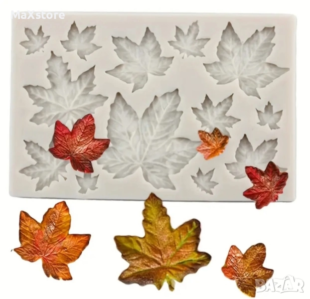 Клен кленови листа Силиконов молд форма за гипс смола фондан за декорация на торта , снимка 1