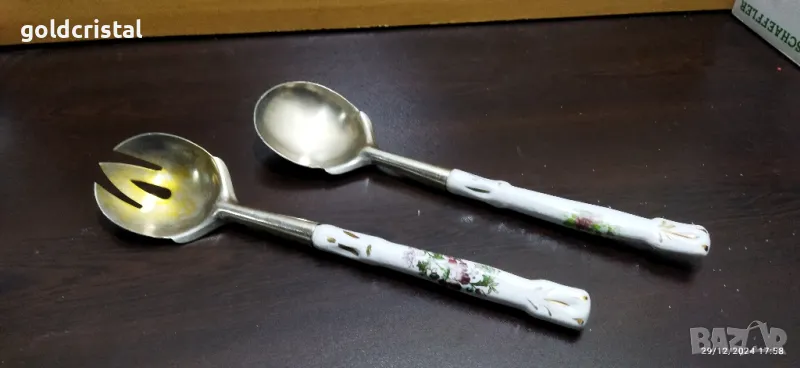 стари прибори за сервиране с порцелан , снимка 1