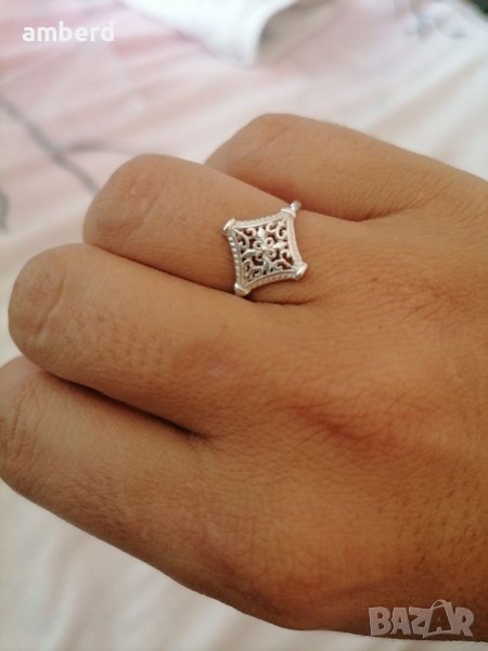 Нежен сребърен пръстен - модел R064, снимка 1