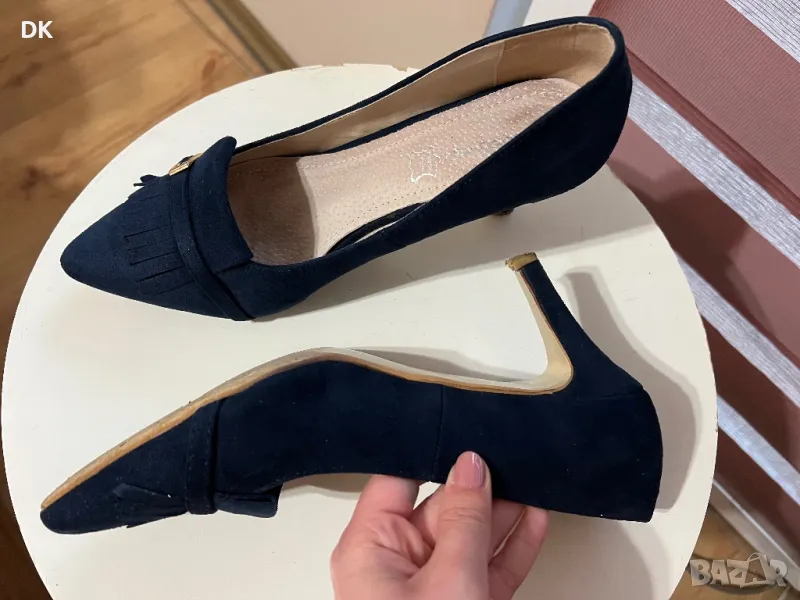 Официални обувки на ток велур , снимка 1
