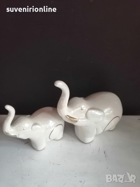двойка порцеланови слончета, снимка 1