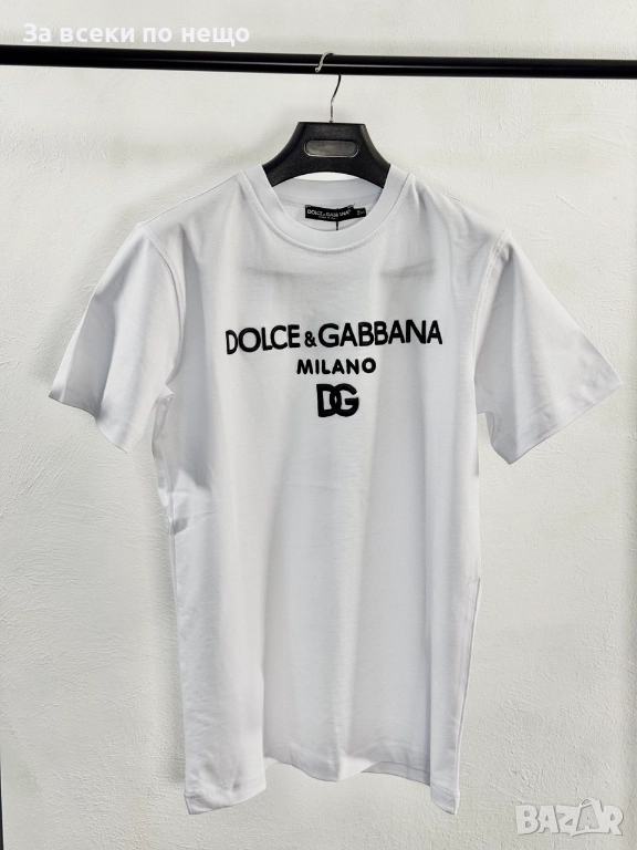 Dolce&Gabbana Мъжка Бяла Тениска С Бродирано Лого👕Мъжка Блуза С Къс Ръкав Код V.B.32, снимка 1