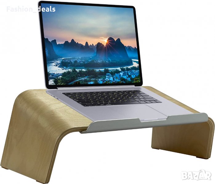Нова универсална дървена поставка стойка за лаптоп 11-15 инча бюро офис, снимка 1