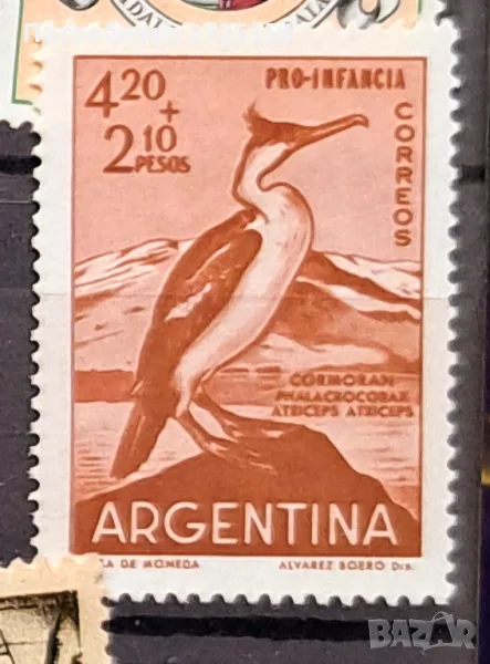 Пощенска марка Аржентина, птици ,1961г., снимка 1