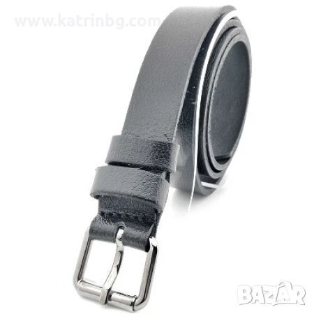 Дамски колан от естествена кожа в черен цвят, снимка 1