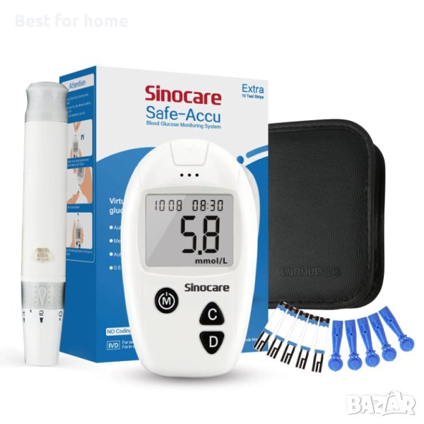 Глюкомер - Монитор за кръвна захар Sinocare Safe Accu, снимка 1