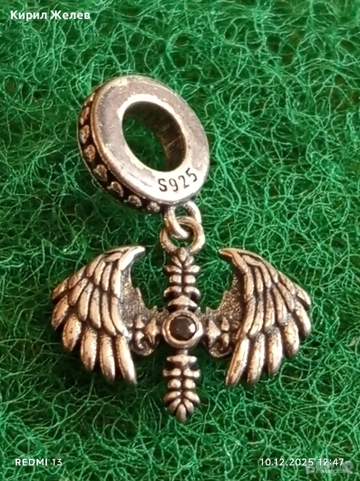 Сребърен талисман МАГИЯ елегантен стилен дизайн 52430, снимка 1