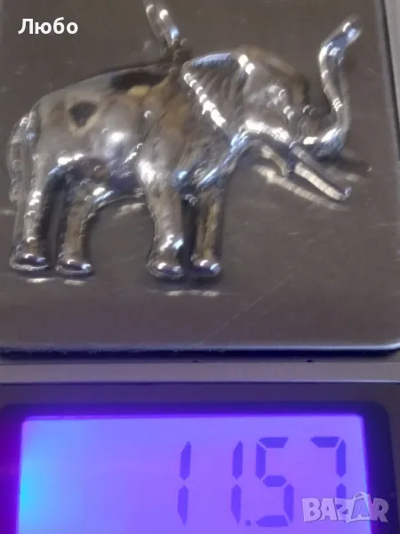 Сребърен слон проба 925, снимка 1