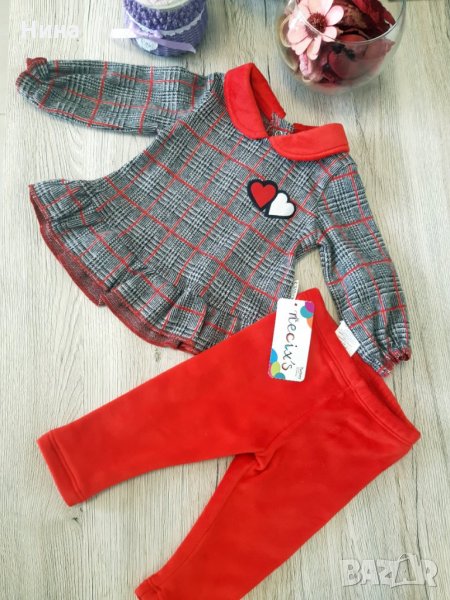Бебе комплект в червено, снимка 1