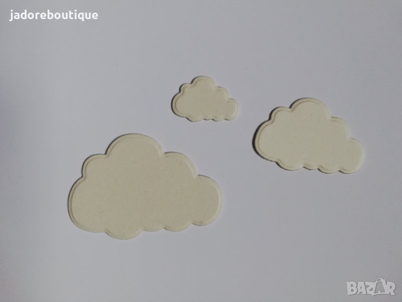 Елементи от бирен картон облак скрапбук декорация 3 бр облаци, снимка 1