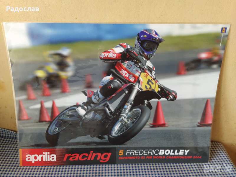 Aprilia racing  оригинален плакат Frederic Bolley Supermoto, снимка 1