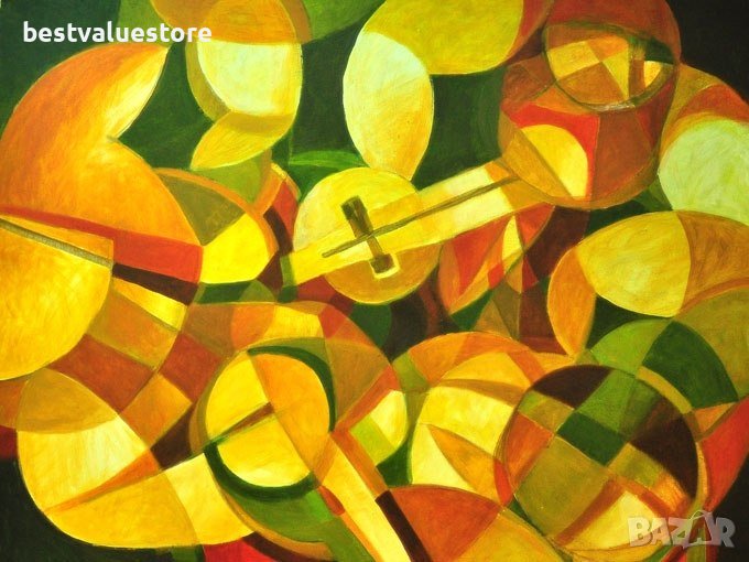 Картина Музиканти С Ефектен Ръчен Релеф С 3d-масло, снимка 1