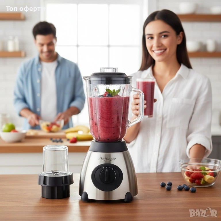 Блендер Cheffinger 1000 W – 1,5 л стъклена кана, снимка 1