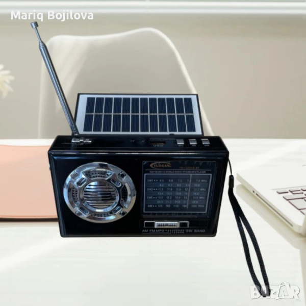 Мултифункционално радио, Bluetooth, USB, Слънчево зареждане, снимка 1