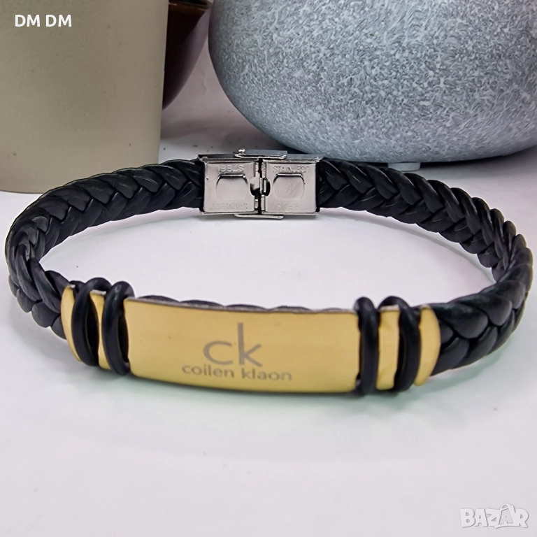 Мъжки кожени гривни с 18k златно покритие! , снимка 1