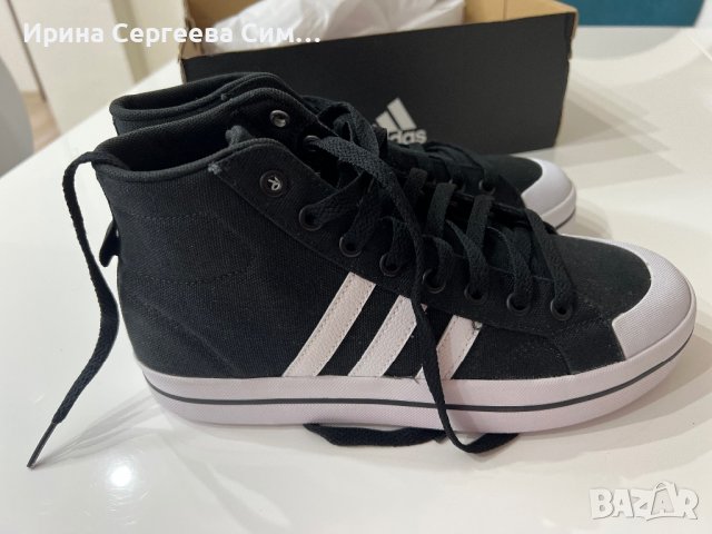 Нови оригинални кецове Adidas 39,3 номер бели и черни, снимка 15 - Кецове - 38299282