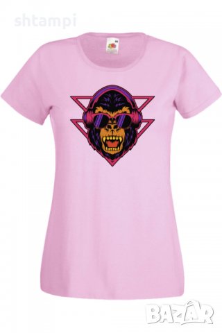 Дамска Тениска monkey with headphones Изненада,Повод,Подарък,Празник