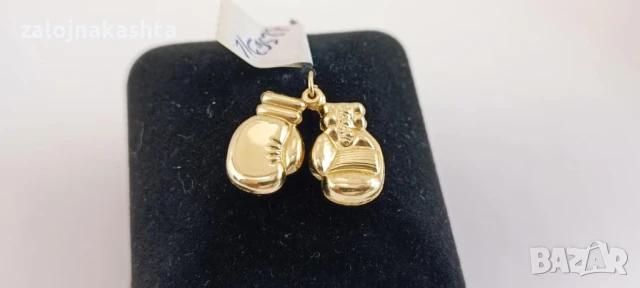 Нова Златна висулка боксови ръкавици-1,62гр/14кр, снимка 3 - Колиета, медальони, синджири - 51337206