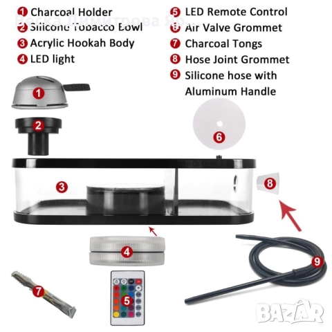 Акрилен уред с дистанционно управление LED кутия, снимка 4 - Друга електроника - 51800513