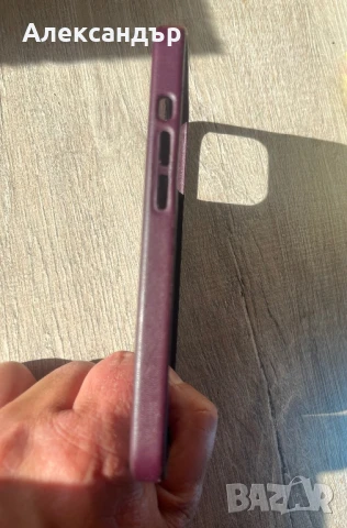 *Оригинал* Magsafe Кожен калъф Алкантара iphone 13 pro цвят Deep Purple, снимка 6 - Калъфи, кейсове - 51356464