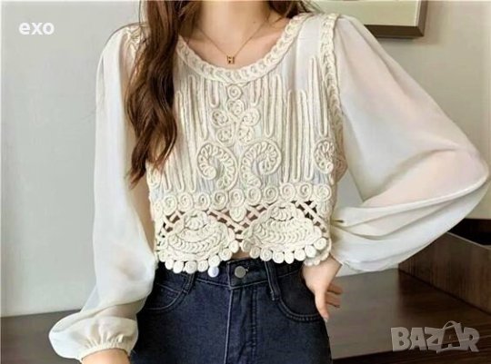 Елегантни блузи, Бяла блуза, Бежова блуза, Дамска копринена блуза, снимка 2 - Блузи с дълъг ръкав и пуловери - 43250160