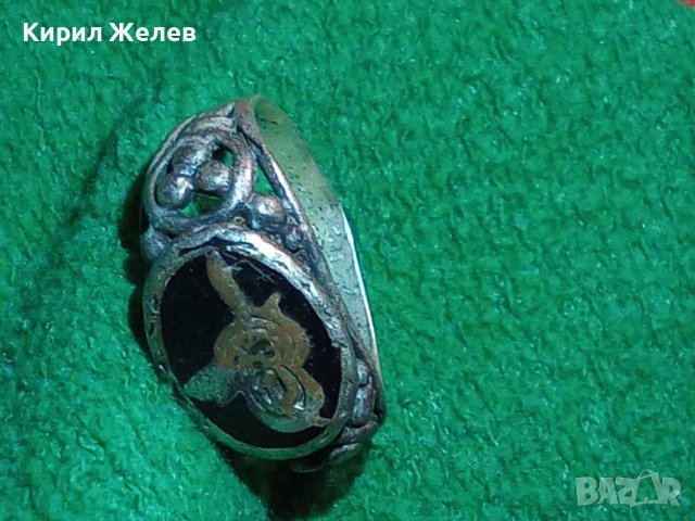 СТАРИНЕН ЕМАЙЛИРАН ОСМАНСКИ СРЕБЪРЕН ПРЪСТЕН СРЕБРО 925 със СУЛТАНСКА ТУГРА РЪЧНА ИЗРАБОТКА 40619, снимка 2 - Антикварни и старинни предмети - 42614275