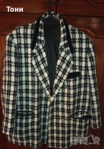 Ново Дамско Стилно Карирано Сако XL 