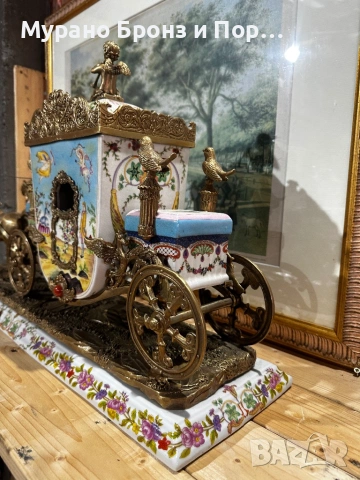 ГРАНДИОЗНА КАРЕТА 70 см – 14 кг Порцелан и Бронз, снимка 2 - Антикварни и старинни предмети - 53497090