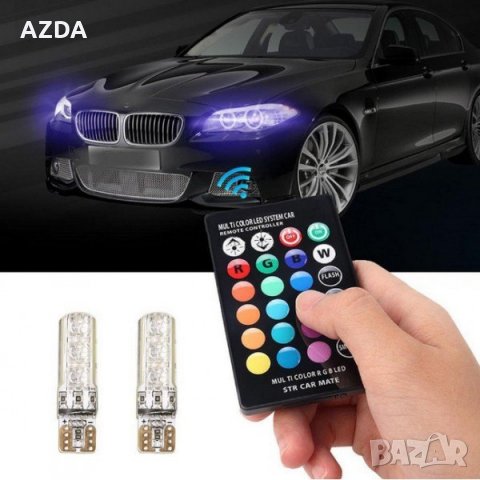 Комплект LED светлодиодни крушки за фарове с дистанционно, снимка 2 - Аксесоари и консумативи - 26694375