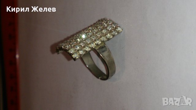Сребрист дамски пръстен с бляскави кристали -12631, снимка 2 - Други - 28866826