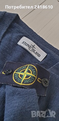 Stone Island Cotton Knit V - Neck Mens Size L ОРИГИНАЛ! Мъжки памучен Пуловер!, снимка 7 - Пуловери - 43477958