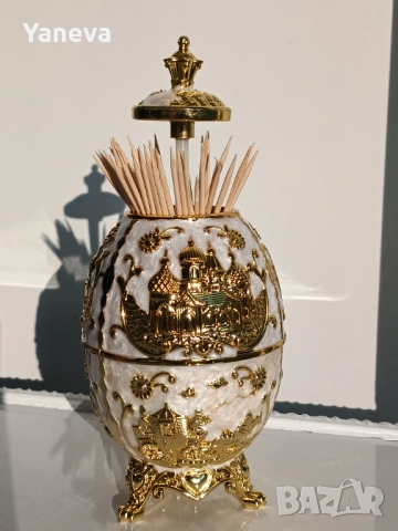 Елегантни , автоматични поставки за клечки за зъби в стил яйце на Фаберже, снимка 8 - Статуетки - 52497223