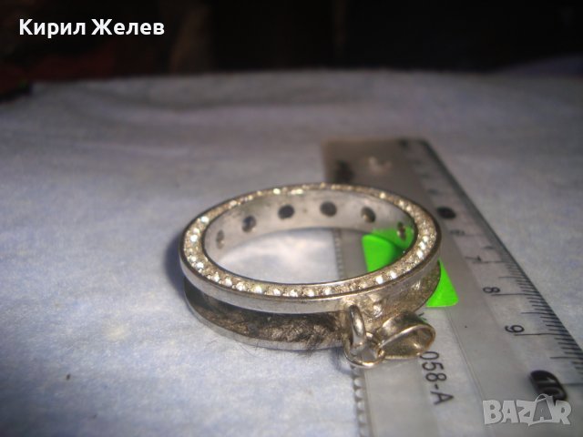 СТАР ПОСРЕБРЕН ВЕНТИДЖ АРТ МЕДАЛЬОН ВИСУЛКА с ИНКРУСТИРАНИ КРИСТАЛЧЕТА 28339, снимка 6 - Колиета, медальони, синджири - 37395567