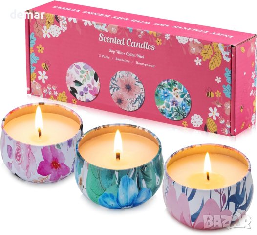 AIMASI Комплект от 3 ароматизирани свещи, подарък за жени , снимка 1 - Декорация за дома - 43973057