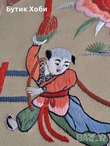 Стари бродирани пана от естествена коприна, снимка 12 - Антикварни и старинни предмети - 40807273