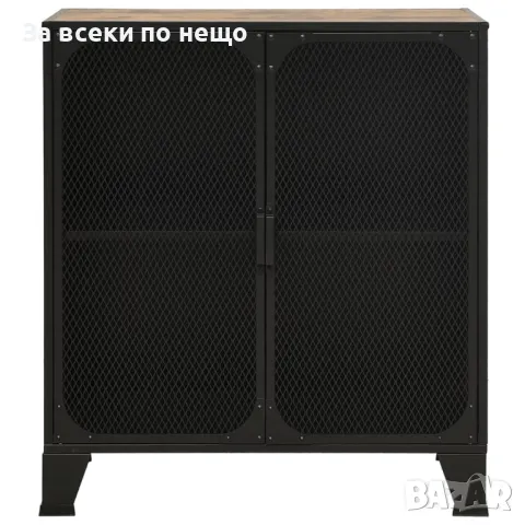 Шкаф за съхранение, рустик кафяво, 72x36x82 см, метал и МДФ, снимка 4 - Шкафове - 48921780