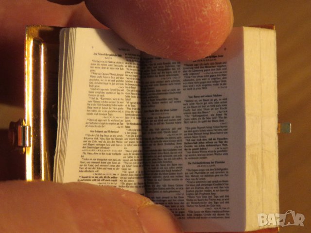 старинна миниатюрна немска библия - много страници, красота и позлата за ценители и колекционери . , снимка 7 - Антикварни и старинни предмети - 34625548