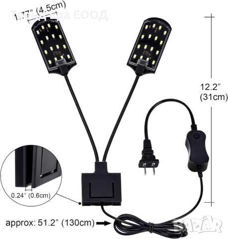 LED лампа за аквариум, снимка 2 - Оборудване за аквариуми - 44891030
