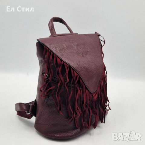 Дамска раница от еко к. с ресни – бохо стил, удобство и обем (36×30×16 см), снимка 7 - Раници - 53586055